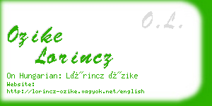 ozike lorincz business card